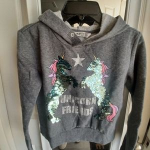 Girls Hoodie unicorn sequins  design. Normal used